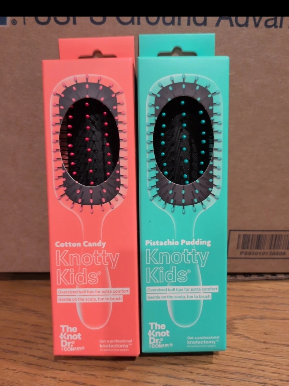 Knotty Kids Paddle Brush - Cotton Candy Pink or Pistachio Pudding Teal